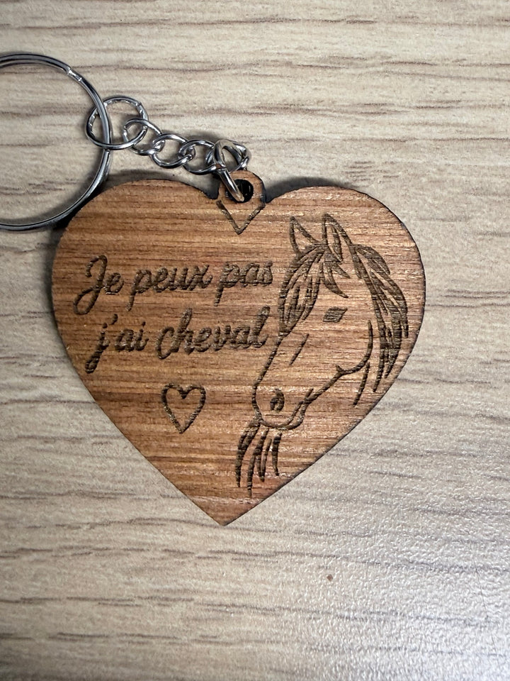 Porte-clés : Je peux pas j’ai cheval
