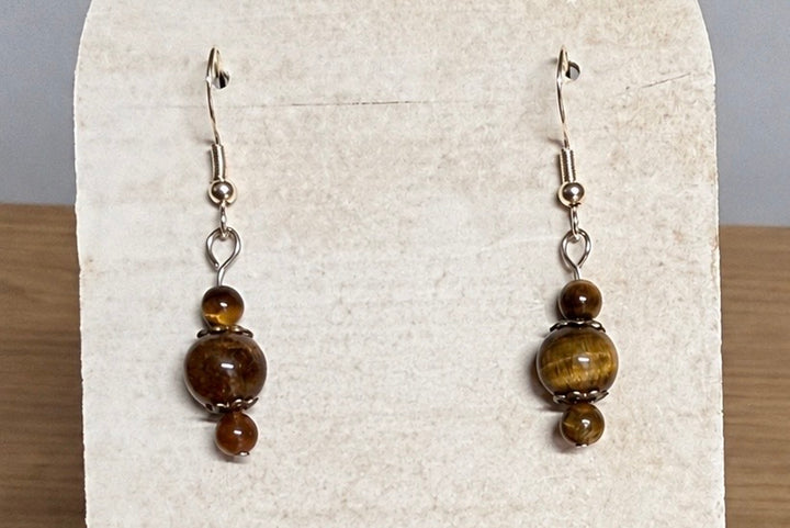 Boucles d’oreilles Les Trois Royaumes - Oeil de tigre