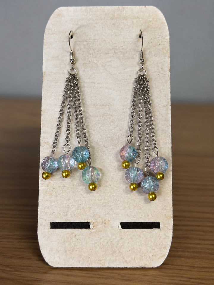 Boucles d’oreilles Les Éclats d’Anna – Rose & Bleu