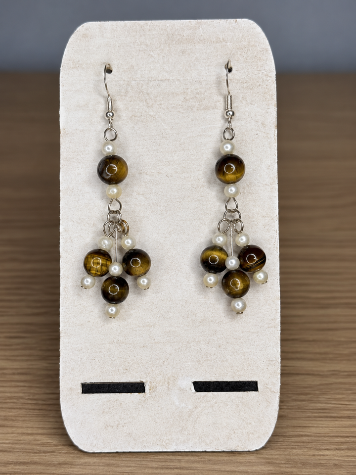 Boucles d’oreilles Les Joyaux d’Yggdrasil – Œil de tigre