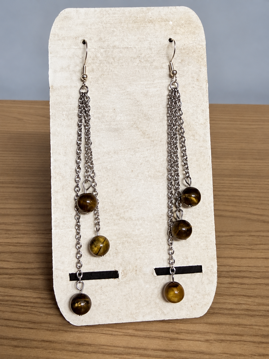 Boucles d’oreilles Danse des Nornes – Œil de tigre