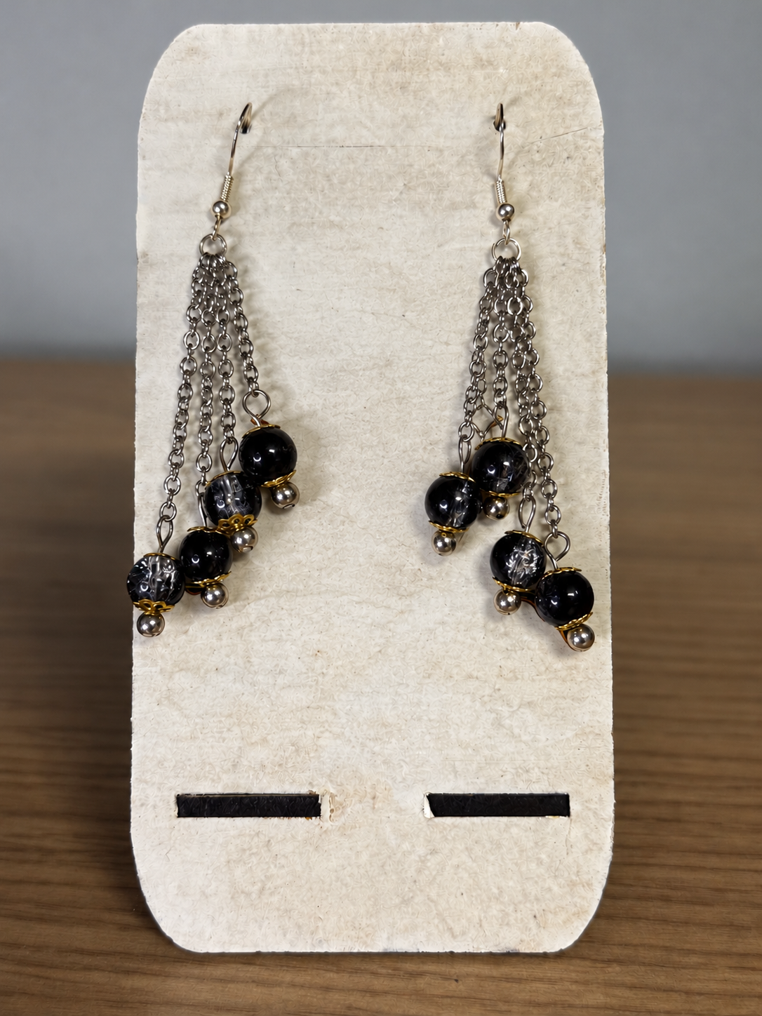 Boucles d’oreilles Les Éclats d’Anna – Noir & Transparent
