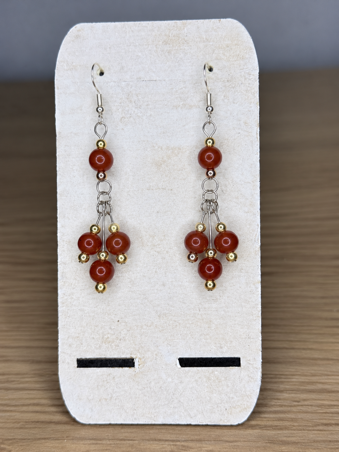 Boucles d’oreilles Les Joyaux d’Yggdrasil – Jaspe rouge